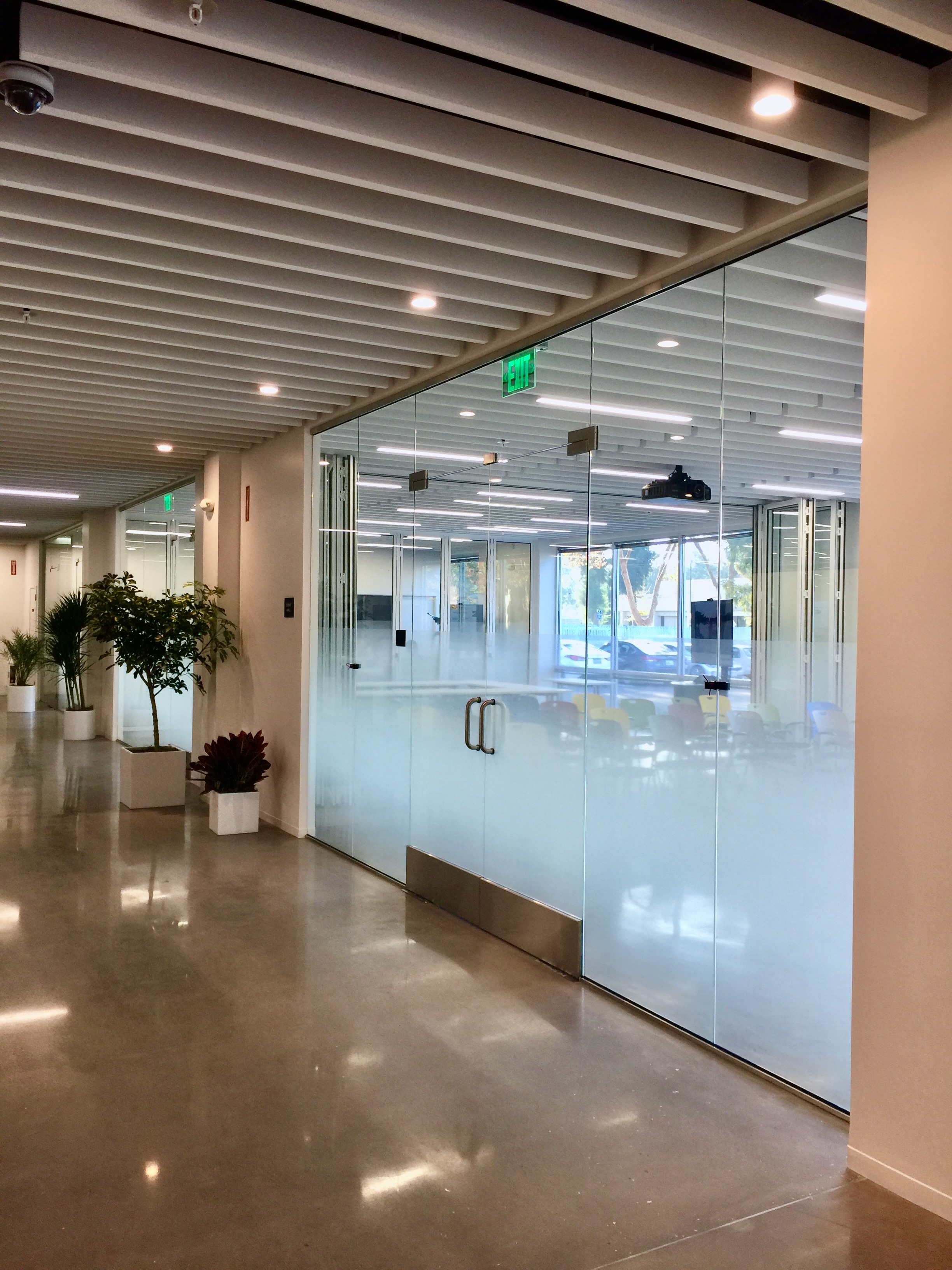 Commercial glass partition and framing detail